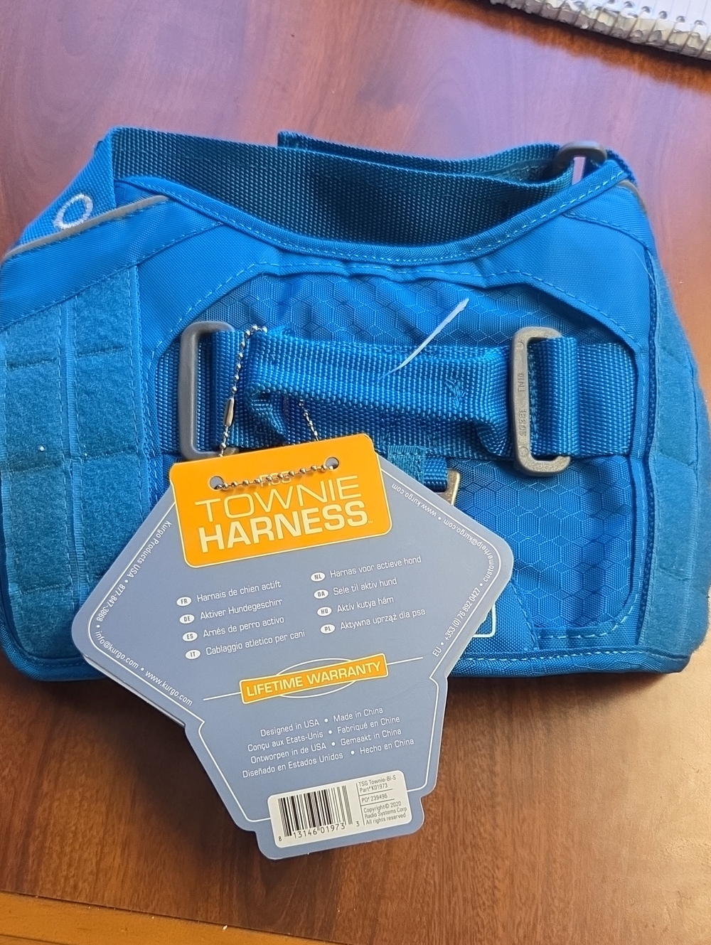 Kurgo Townie Harness Teal Blue Dog Harness